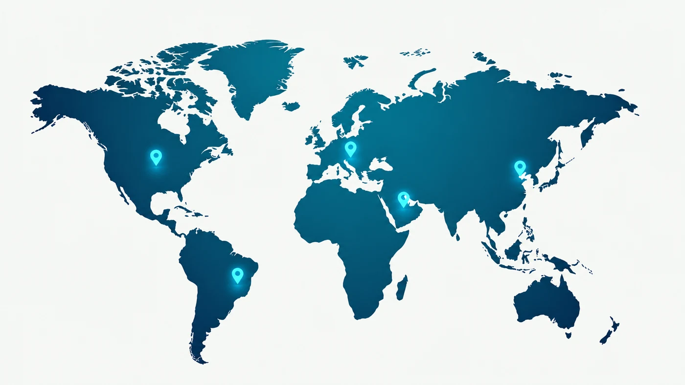 World map illustrating JIAMI TV global project support
